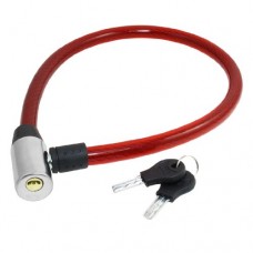 uxcell Red Flexible Cable Bike Bicycle Motorbike Lock with 2 Keys - B008P71D7O